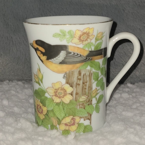 Otagiri Japan Mug Bird and Flowers Oriole Gibson Greeting Card - Picture 1 of 10